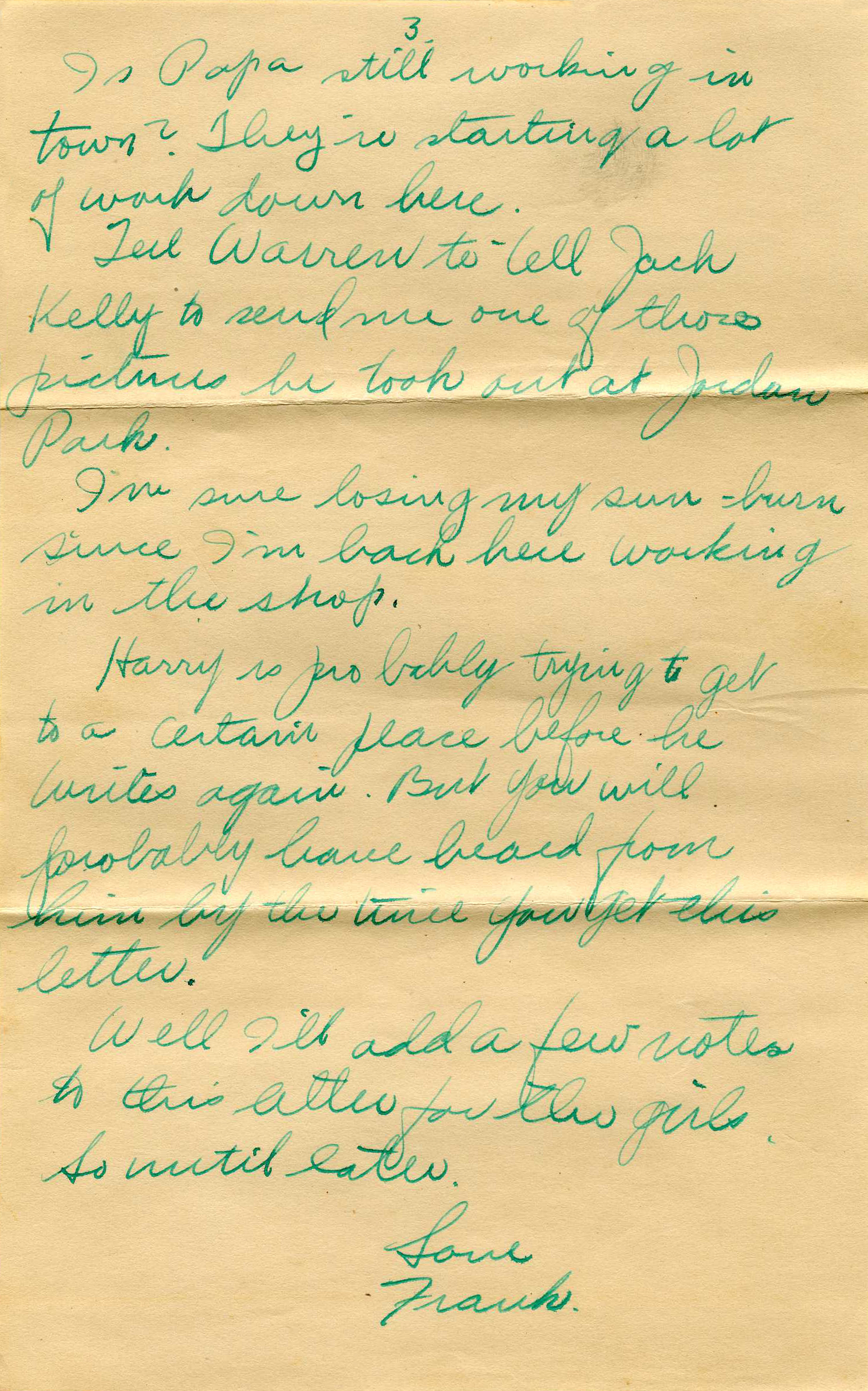 Frank's Letter Home - Page 3