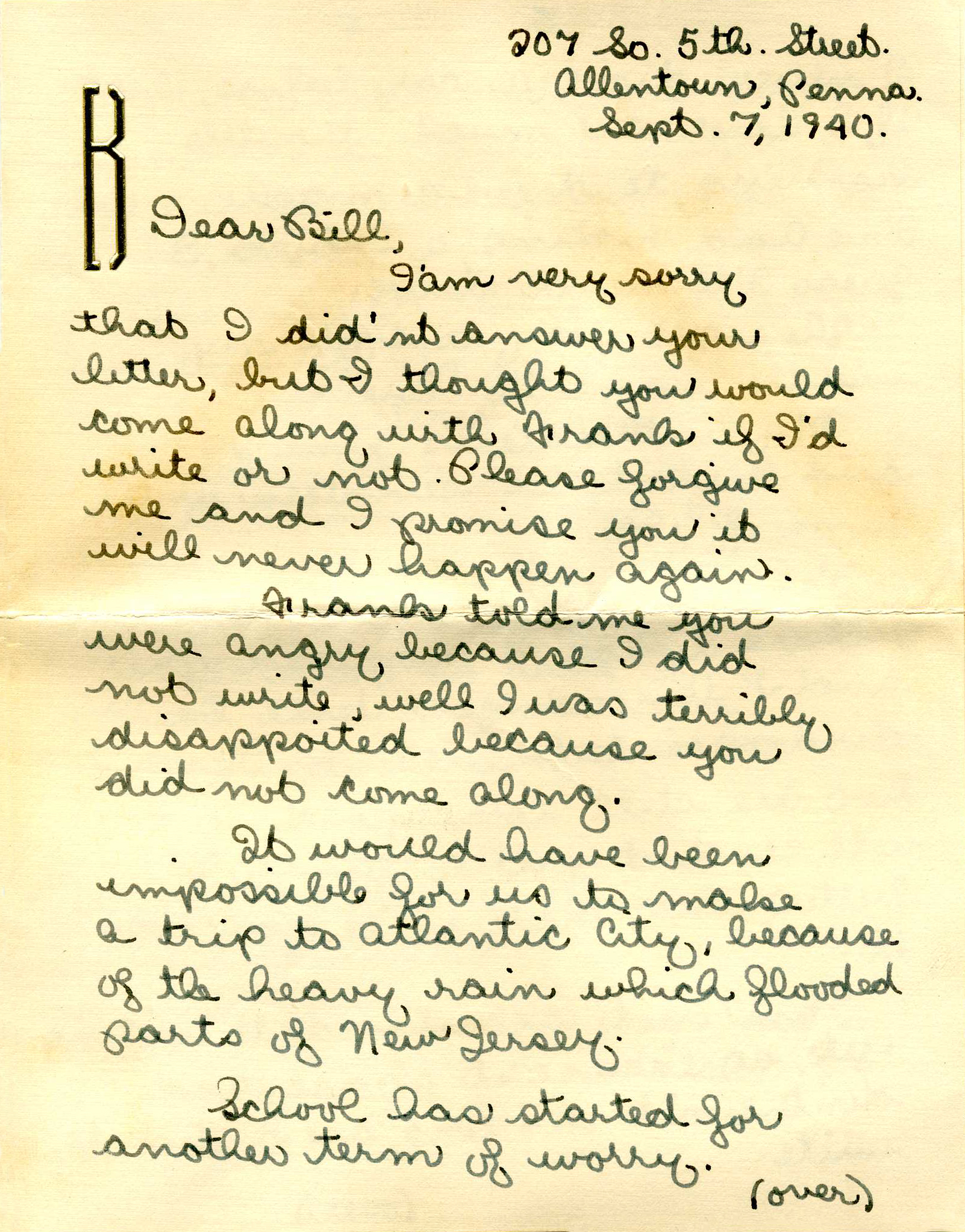 Dear Bill - Sept. 7, 1940