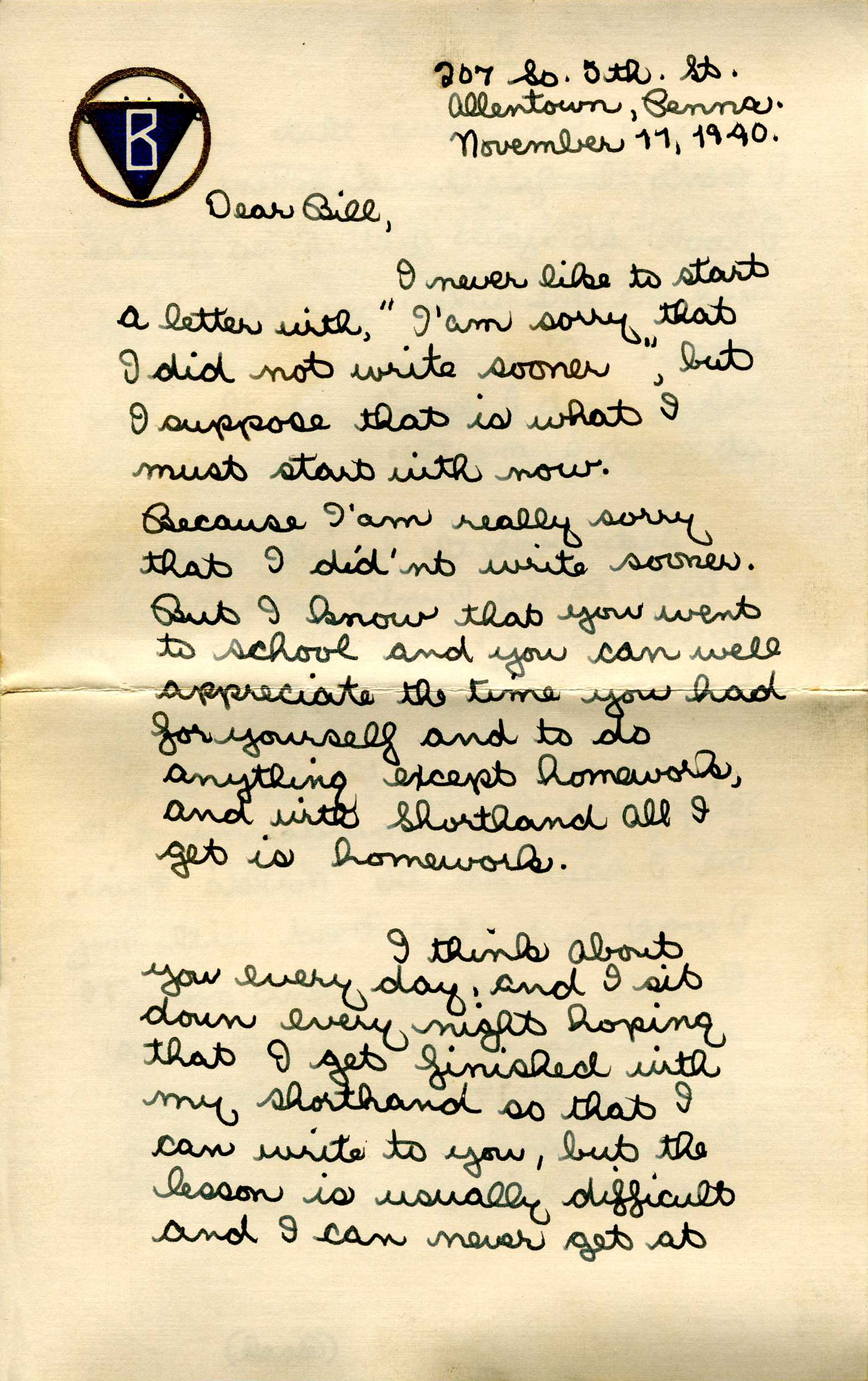 Dear Bill ... November 11, 1940