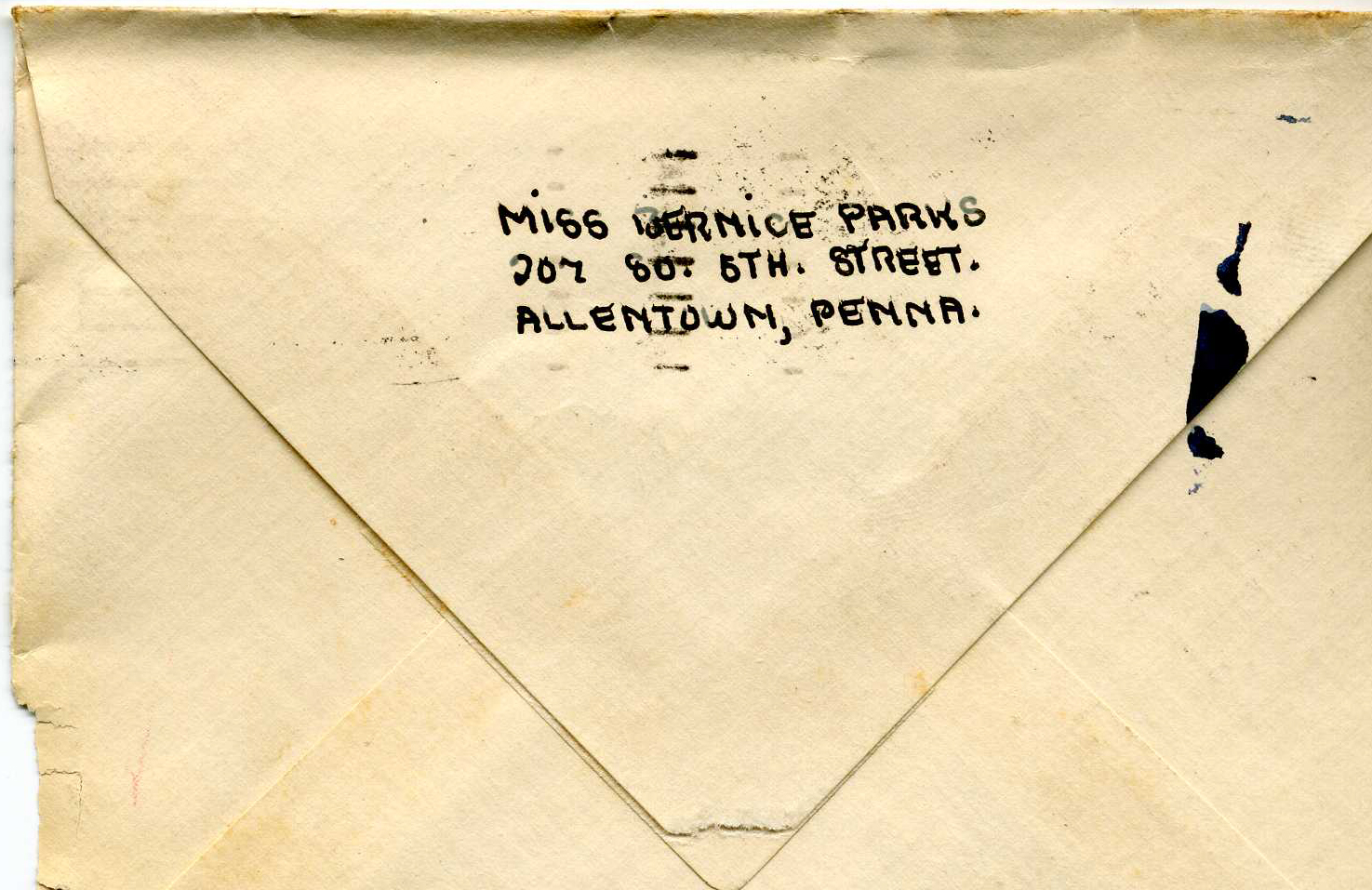 Dear Bill ... November 11, 1940 - Envelope Back