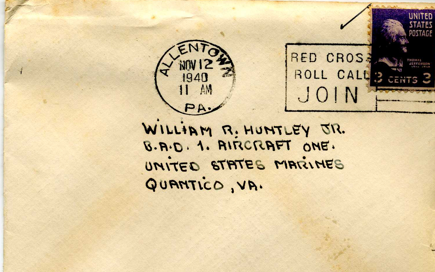 Dear Bill ... November 11, 1940 - Envelope